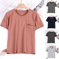 Agkizg Fall Men's Short Sleeves Pajama Tops,Men's Cotton Sleepwear T-Shirt,Casual Fashion Comfy Short Sleeve Solid Pullover Round-Neck Pajama Tops