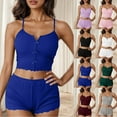 thumbnail image 1 of Agkizg Fall Women's Cami Pajama Sets,Cotton Pajamas for Women Set,Sleeveless Cami Sleep Tops and Sleepwear Shorts 2 Piece Loungewear Set Soft Comfy Nightwear, 1 of 4