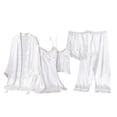 thumbnail image 1 of Agkizg Fall Women's Pajama Sets,Silk Pajamas for Women Set,Suspenders Printed Tops Shorts Nightdresses Four-piece Suit Clothes Pajamas Set, 1 of 4