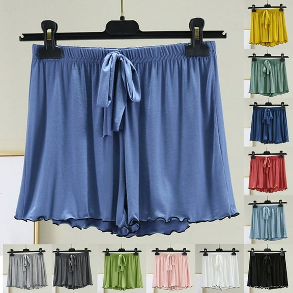 Agkizg Fall Women's Plus Size Pajamas Shorts,Women Cotton Pajamas Shorts Soft Sleepwear Bottom Shorts Loose Home Shorts Lightweight Loungewear Shorts