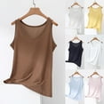 thumbnail image 1 of Agkizg Fall Women's Sleeveless Tank Pajama Tops,Women's Cotton Sleepwear T-Shirt,Fashion Solid Color Round Neck Camisole Outerwear Base Underwear Home Decor Sleeveless Pajama, 1 of 4