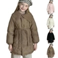 thumbnail image 1 of Agkizg Girls Button Up Puffer Coat with Knit Collar Thick Fleece Lined Winter Jacket with Pockets Solid Color Warm Outerwear, 1 of 6