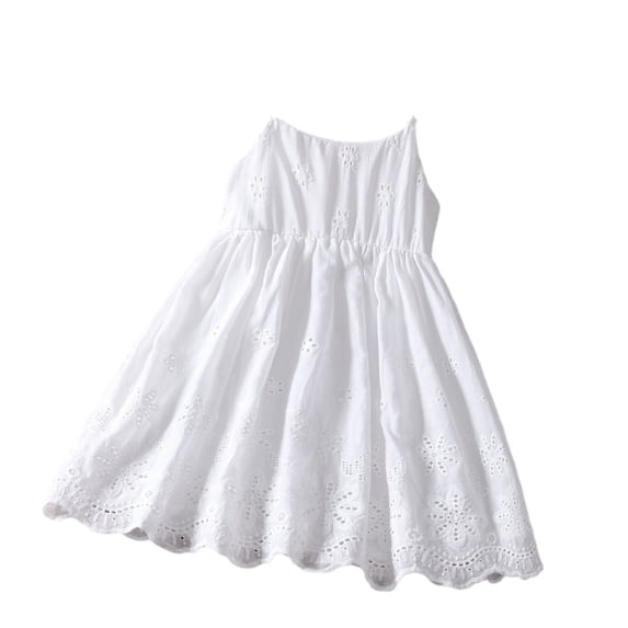 Agkizg Girls Casual Dress Cottons Solid Short Sleeve Petal Collar A-line Princess Dress Comfortable Fitting Dress,Sizes 7-8 Years