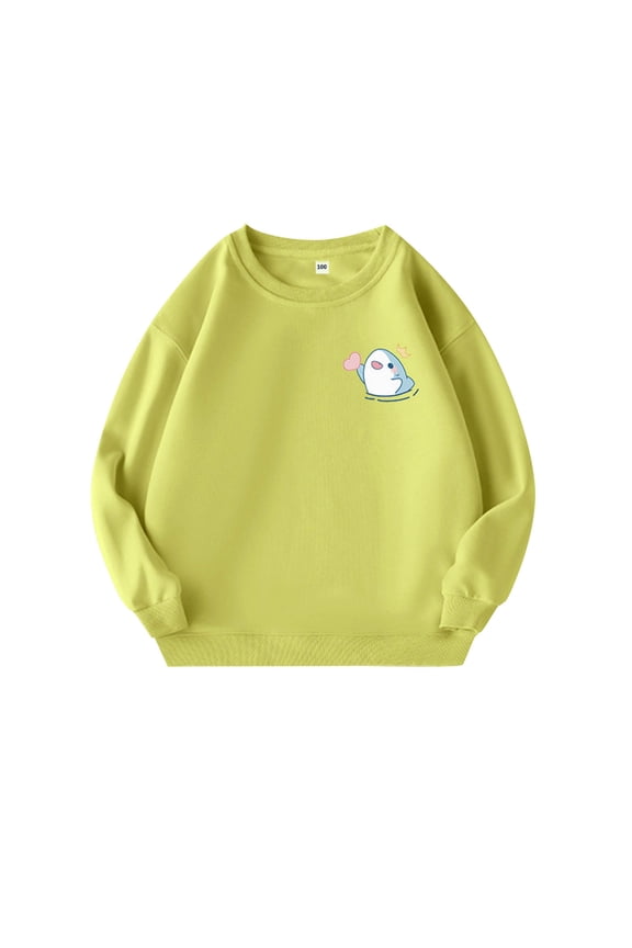 Girls Crewneck Sweatshirts,Toddler Girls Fall Clothing,Kids Graphic Print Crewneck Sweatshirts Loose Fitting Korean Style Casual Pullover Long Sleeve Tops Winter Clothes