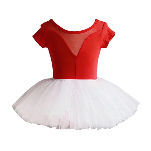 Agkizg Girls Dance Dress Spaghetti Strap Ballets Leotard Mesh Tutus ...