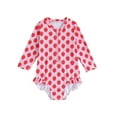 thumbnail image 1 of Agkizg Girls One-Piece Rashes Guard Swimsuit Print Long Sleeve Swimwear for Kids Youth Teens Beach Swimming, 1 of 4