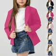 thumbnail image 1 of Agkizg Girls Open Front Blazers Jacket,Casual Lightweight Work Jacket,Long Sleeve Turndown Neck Formal Solid Blazer Jackets, 1 of 5