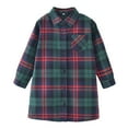 thumbnail image 1 of Agkizg Girls Plaid Shirts,Toddler Girls Fall Clothing,Kids Long Sleeve Shirts Plaid Lapel Long Loose Shirts Casual Fall and Winter Tops, 1 of 2