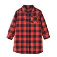 thumbnail image 1 of Agkizg Girls Plaid Shirts,Toddler Girls Fall Clothing,Kids Long Sleeve Shirts Plaid Lapel Long Loose Shirts Casual Fall and Winter Tops, 1 of 2