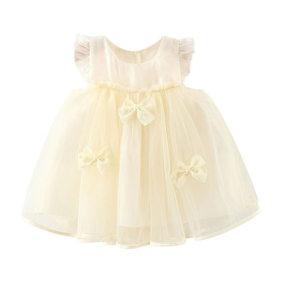 Agkizg Girls Sleeveless Tank Dresses Crewneck Floral Print Bow Tie Mini Dress Flower Girl Sundress Dresses