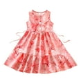 thumbnail image 1 of Agkizg Girls Sleeveless Tank Dresses Crewneck Flower Print Casual A Line Flower Girl Sundress Dresses, 1 of 3