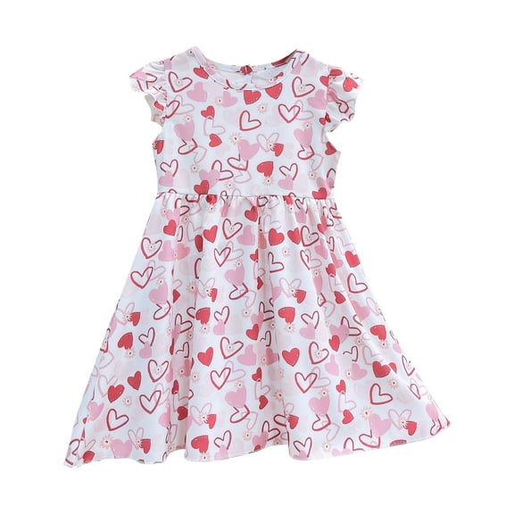 Agkizg Girls Sleeveless Tank Dresses Crewneck Flower Print Casual A Line Flower Girl Sundress Dresses