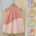 thumbnail image 1 of Agkizg Girls Sleeveless Tank Dresses Crewneck Solid Color Casual A Line Cottons Girl Sundress Dresses, 1 of 3