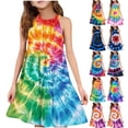 thumbnail image 1 of Agkizg Girls Summer Dress Gradient Floral Print Sleeveless Spaghetti Strap Sundress Comfortable Fitting Dress,Sizes 4-5 Years, 1 of 6
