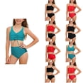 thumbnail image 1 of Agkizg Girls Two Piece Bikini Swimsuit Set Solid Color Ruffle Detail Swimwear for Kids Youth Teens Beach Pool Swimming Bathing Suits, 1 of 4