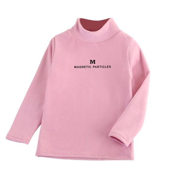 Agkizg Girls Undershirts,Toddler Girls Fall Clothing,Kids Long Sleeve Tops Solid Color Brushed Mid-Neck Warm Tunic Tops for Winter
