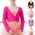 thumbnail image 1 of Agkizg Long Sleeve Leotards for Girls, Children and Girls Solid Color Dance Practice Body Long Sleeve Warm Coat Shawl, Sizes 4-14 Years, 1 of 5