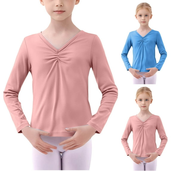Agkizg Long Sleeve Leotards for Girls Gymnastics Kids Toddler Tumbling Outfits, Sizes 3-15 Years