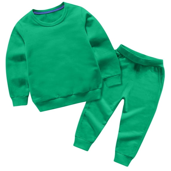 Agkizg Matching Sets for Kids Clothing Toddler Girls Outfit Sets Long Sleeve Crew Neck Solid Color Hoodie and Elastic Waist Pants 2 Piece Kids Casual Sports Outfit Sets