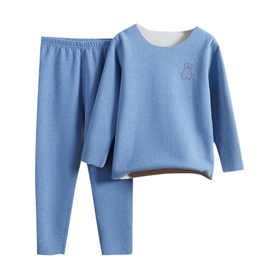 Agkizg Matching Sets for Kids Clothing Toddler Girls Outfit Sets Seamless Warm Double Fleece Lined Long Sleeve Base Layer and Pajama Pants 2 Piece Graphic Print Sets
