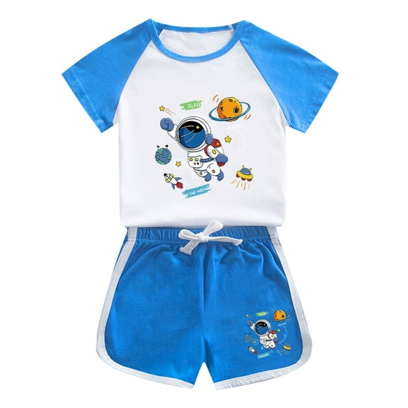 Agkizg Matching Sets for Kids Clothing Toddler Girls Outfit Sets Short Sleeve Crew Neck Graphic Print Top and Elastic Waist Shorts 2 Piece Kids Clothing Sets
