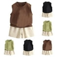 thumbnail image 1 of Agkizg 2PC Sleeveless Training Set Tank Top Elastic Waist Shorts Quickly Dry Breathable (Toddler Boy's or Toddler Girl's),2-Piece Set, 1 of 4