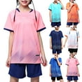 thumbnail image 1 of Agkizg 2PC Short Sleeve Training Set Round Neck Top Elastic Waist Shorts Quickly Dry Breathable (Girl's or Girl's Plus),2-Piece Set, 1 of 5