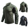 thumbnail image 1 of Agkizg Men Athletic Long Sleeve Tops Solid Stand Collar Quarter Zip Stretch Breathable Shirt Outdoor Performance Apparel for Hiking Daily Training, 1 of 6