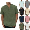thumbnail image 1 of Agkizg Men Athletic T Shirts Solid Color Short Sleeve Crew Neck Tops With Pocket Button Closure Casual Sport Wear, 1 of 4