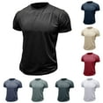 thumbnail image 1 of Agkizg Men Casual T Shirts Solid Color Short Sleeve Crew Neck Tops Pullover Regular Fitting Soft Comfortable Basic Daily Wear, 1 of 5