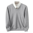 thumbnail image 1 of Agkizg Men Long Sleeve Shirts,Mens Casual Shirts,Men's Fashionable Solid Color Pullover V-Neck Knitted Long Sleeve Fitted Sweater, 1 of 4