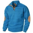 thumbnail image 1 of Agkizg Men Long Sleeve Shirts,Mens Casual Shirts,Men's Non-Hooded Hoodie Fall Style Stand Collar Knitted Color Button Jacket Long Sleeve Tops, 1 of 4