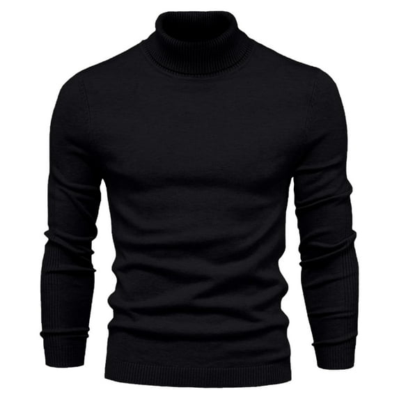 Agkizg Men Long Sleeve Shirts,Mens Casual Shirts,Men's Solid Color Turtleneck Pullover Long Sleeve Loose Base Layer Sweater