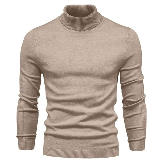 Agkizg Men Long Sleeve Shirts,Mens Casual Shirts,Men's Solid Color Turtleneck Pullover Long Sleeve Loose Base Layer Sweater