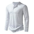 thumbnail image 1 of Agkizg Men Long Sleeve Shirts,Mens Casual Shirts,Mens T-Shirt Pullover Long Sleeve 4-Button Crewneck Casual for Fall Winter Daily Tops, 1 of 5