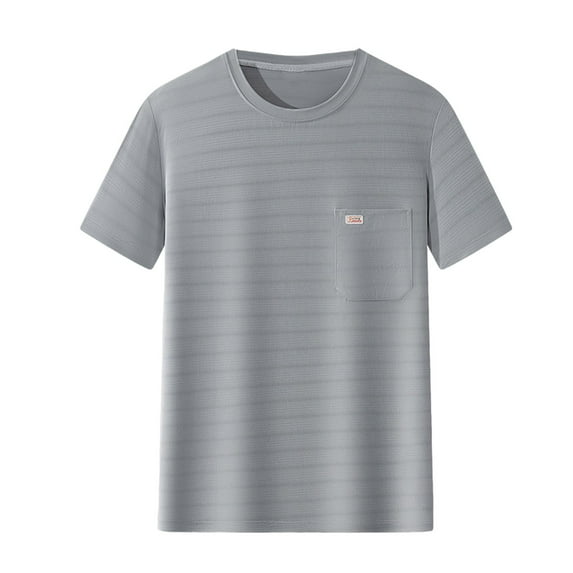 Agkizg Men Summer T Shirts Solid Color Short Sleeve Crew Neck Tops Casual Classic Regular Fitting Soft Comfortable Daily Wear