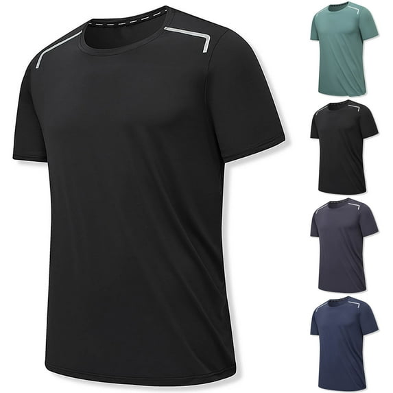 Agkizg Men Summer T Shirts Solid Color Short Sleeve Crew Neck Tops Loose Fitting Casual Lightweight Daily Wear
