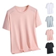 thumbnail image 1 of Agkizg Men Summer T Shirts Solid Color Short Sleeve Crew Neck Tops Thin Fabric Breathable Loose Fitting Casual Daily Wear, 1 of 4