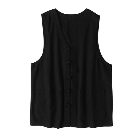 Agkizg Men's Casual Vests Solid Color Sleeveless V Neck Button Down Cardigan Summer Top