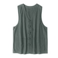 thumbnail image 1 of Agkizg Men's Casual Vests Solid Color Sleeveless V Neck Button Down Cardigan Summer Top, 1 of 3