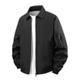thumbnail image 1 of Agkizg Men's Fall Winter Jackets, Solid Zip Up Athletic Jacket Long Sleeve Outer and Inner Pockets Outdoor Running Fitness Casual Coat, 1 of 3