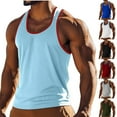 thumbnail image 1 of Agkizg Men's Muscle Tank Top Color Blocked Sleeveless Crew Neck Base Layer Summer Casual Top, 1 of 5