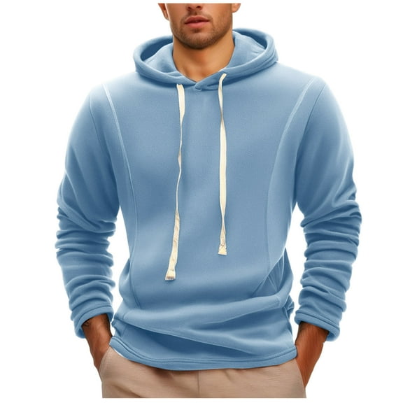 Agkizg Men's Oversized Hoodie,Mens Casual Winter Sweatshirt,Men's Long Sleeve Hooded Solid Color Casual Pullover Top With Drawstring Hoodie