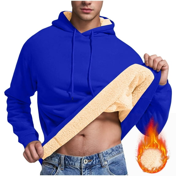 Agkizg Men's Oversized Hoodie,Mens Winter Fleece Sweatshirt,Men's Hoodie Solid Fleece Lined Pullover Sweater Jacket Long Sleeve for Fall Winter Tops