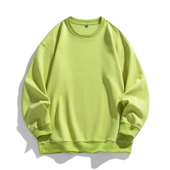 Agkizg Men's Pullover Crewneck Sweatshirt,Mens Casual Winter Sweatshirt,Men's Solid Color Plain Loose Crewneck Inner Wear Base Layer Hoodie Top