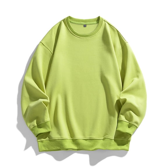 Agkizg Men's Pullover Crewneck Sweatshirt,Mens Casual Winter Sweatshirt,Men's Solid Color Plain Loose Crewneck Inner Wear Base Layer Hoodie Top