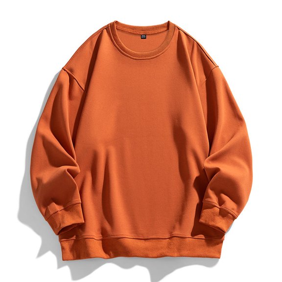 Agkizg Men's Pullover Crewneck Sweatshirt,Mens Casual Winter Sweatshirt,Men's Solid Color Plain Loose Crewneck Inner Wear Base Layer Hoodie Top