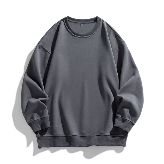 Agkizg Men's Pullover Crewneck Sweatshirt,Mens Casual Winter Sweatshirt,Men's Solid Color Plain Loose Crewneck Inner Wear Base Layer Hoodie Top