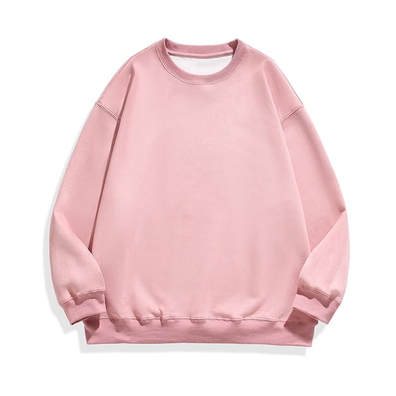 Agkizg Men's Pullover Crewneck Sweatshirt,Mens Winter Fleece Sweatshirt,Men's Solid Color Crewneck Cuffed Pullover Long Sleeve Hoodie Top