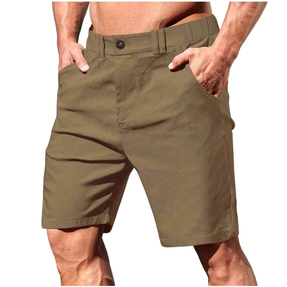 Agkizg Men's Shorts Casual Business Loose Button Closure Zipper Closure ...